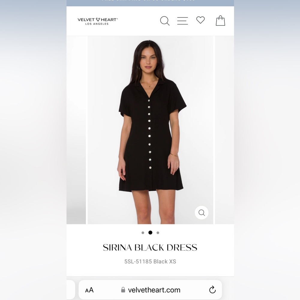 Velvet Heart black linen mini dress